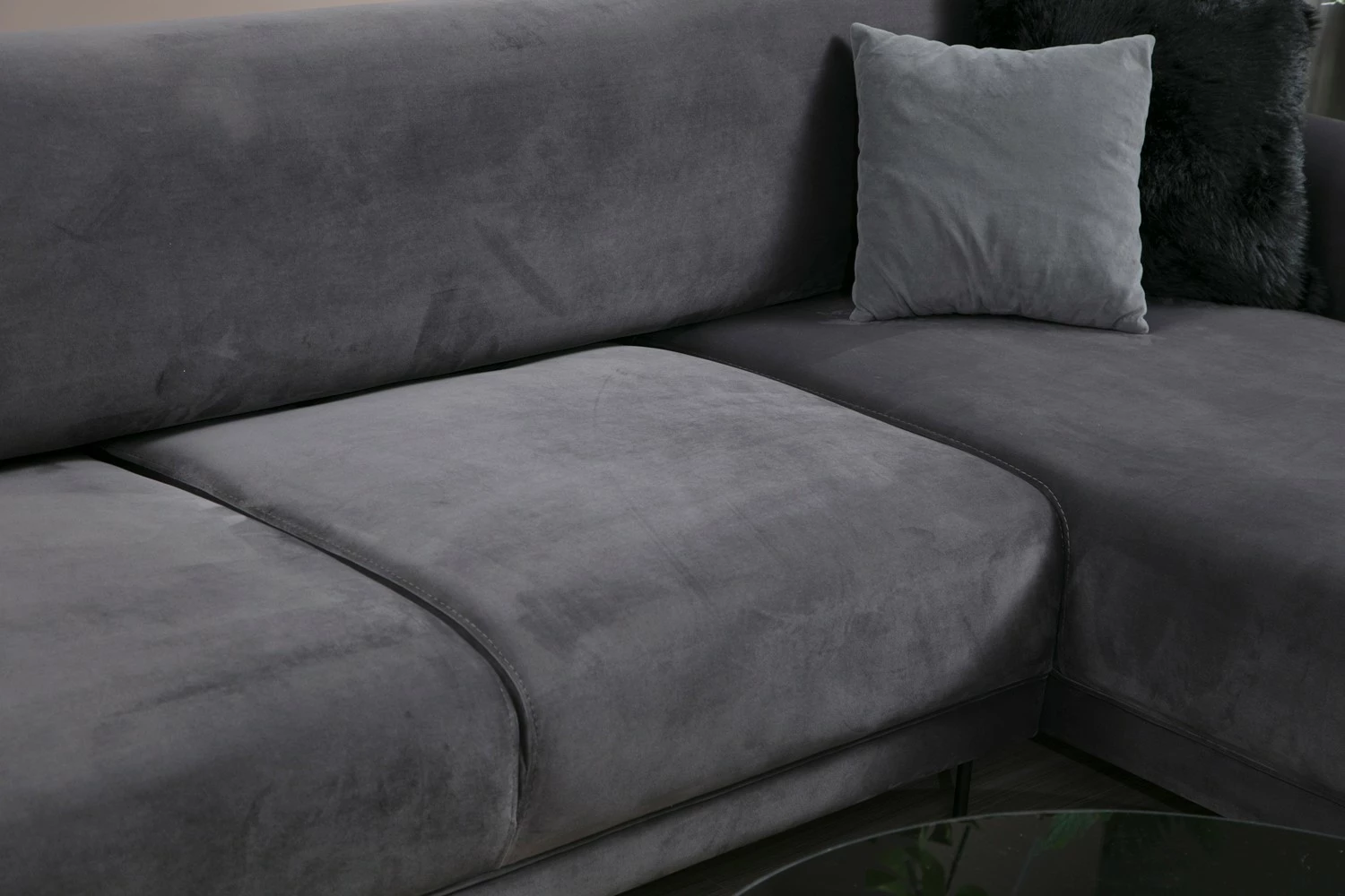 Kënd divan-krevat Atelier del Sofa, këndi djathtë, ngjyrë antracit