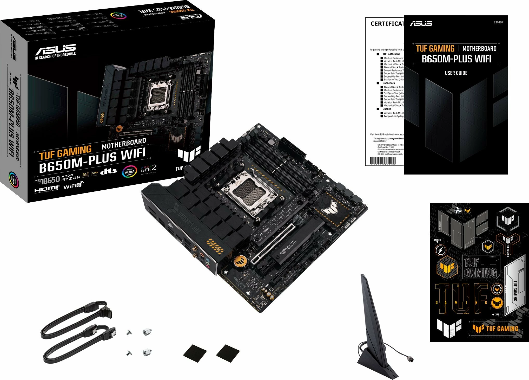 Pllakë amë Asus TUF GAMING B650M-PLUS WIFI, Micro ATX, DDR5, Wi‑Fi, Bluetooth, E zezë