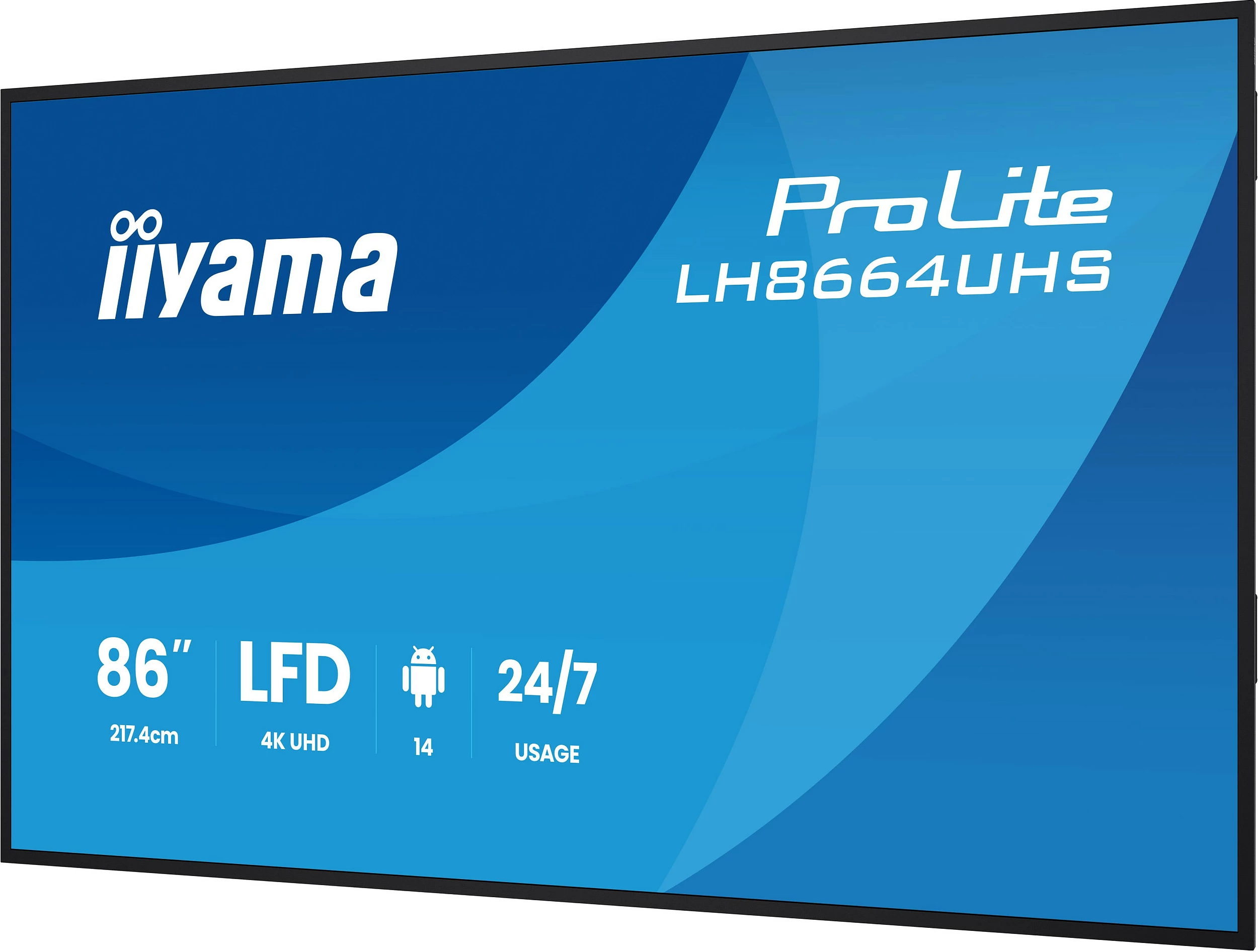 Display profesional iiyama ProLite LH8664UHS-B3AG, 86", 4K UHD, 24/7, USB-C/HDMI, i zi