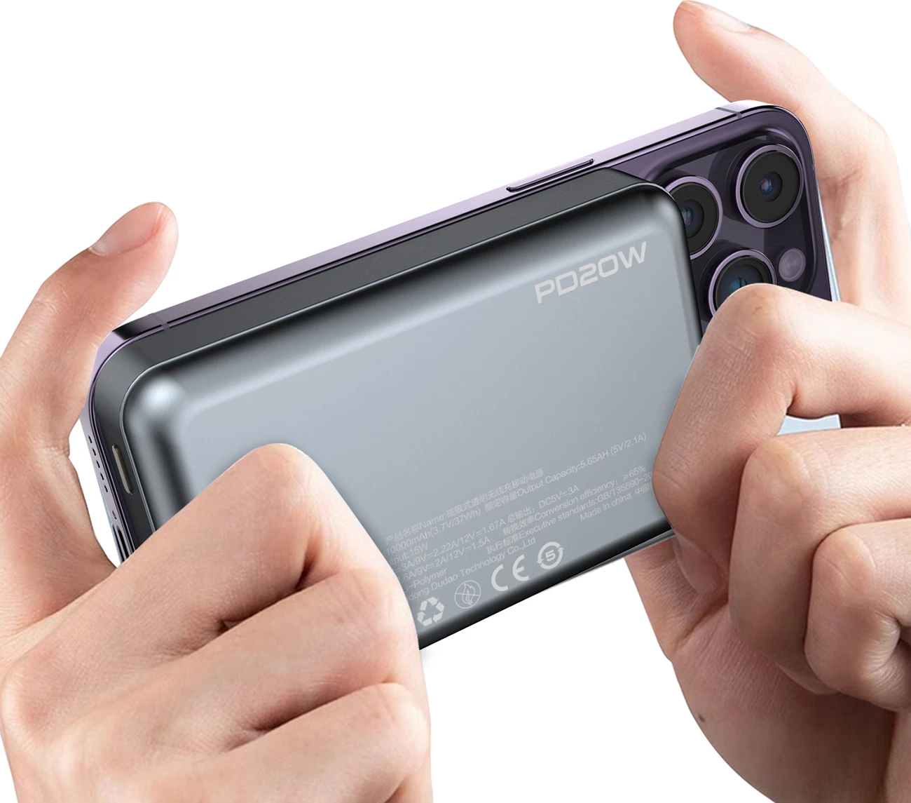 Power bank Dudao TGK1, 10000mAh, MagSafe wireless, 20W, i zi