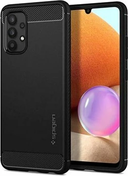 Mbështjellës Spigen Rugged Armor për Samsung Galaxy A32 A325 LTE, silikon, i zi