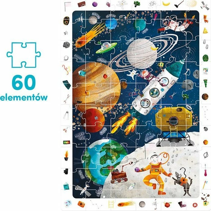 Puzzle vëzhgimi Czuczu Space, 60 pjesë, karton, 4+ vjeç