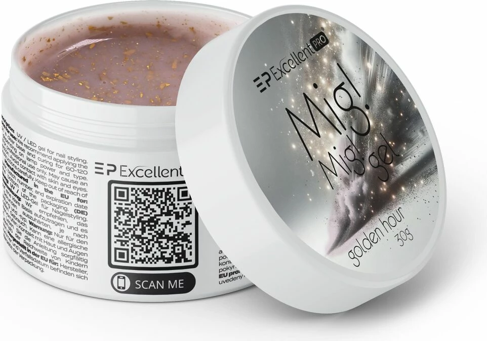 Xhel ndërtues për thonj për femra Excellent PRO Mig! Mig! Building Gel Golden Hour, 30g