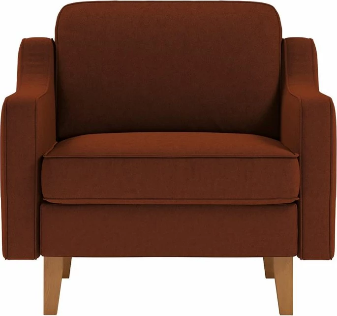 Karrige një vendëshe Robin, kadife ngjyrë tulle, këmbë druri arre