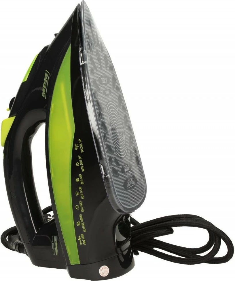 Hekur me avull MPM MZE-04/C, 2800W, taban qeramike, i zi/gjelbër