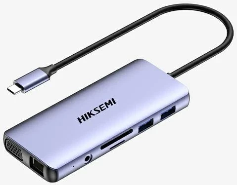 Hub USB-C HIKSEMI HS-HUB-DS11 11-n-1 HDMI 4K VGA SD MicroSD Fast Charge