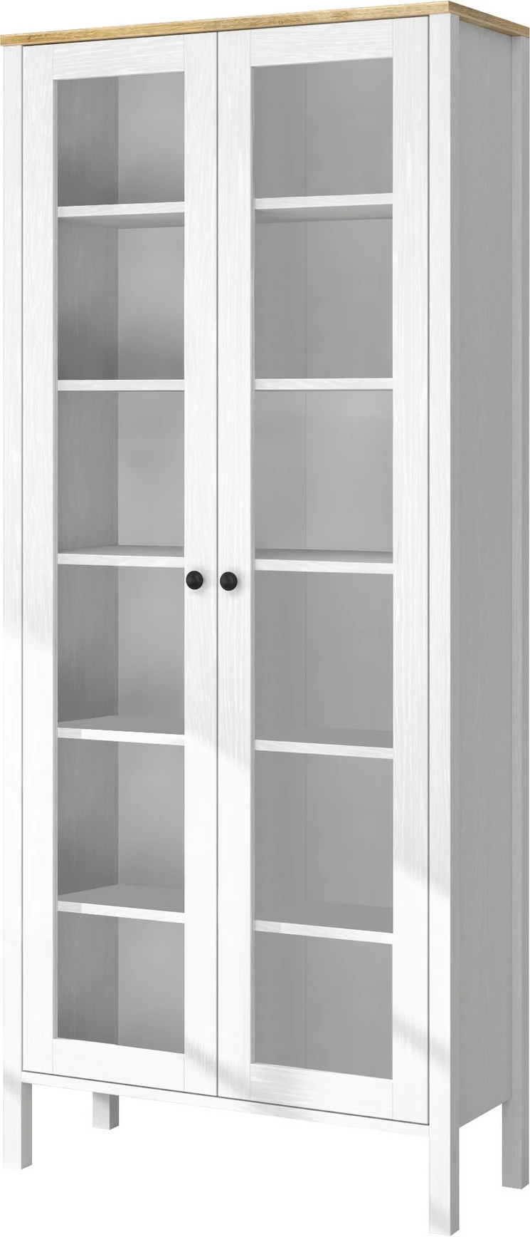 Raft librash Hanah Home, FRN-20074, ngjyrë druri dhe e bardhë