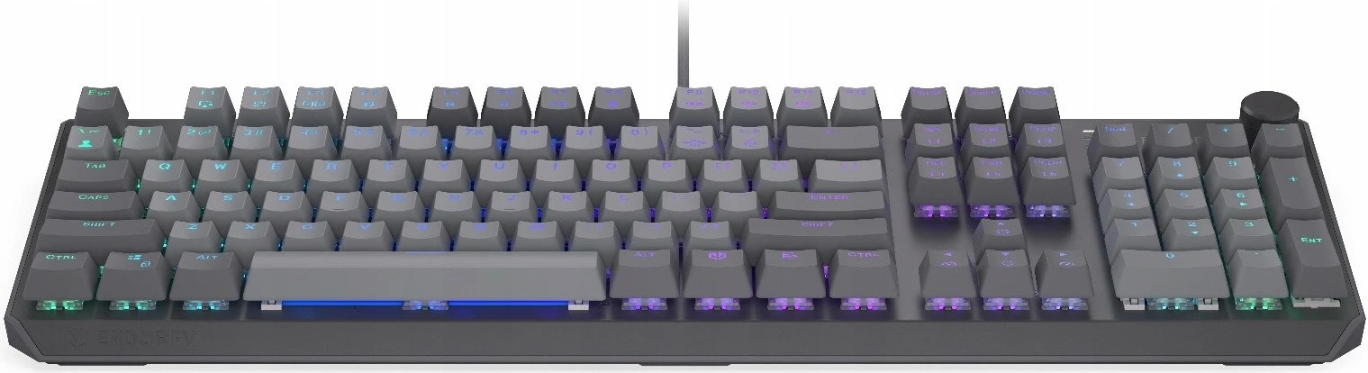Tastierë mekanike Endorfy Thock V2 EY5A125, 100% full-size, RGB, US ANSI, switch ENDORFY Red, gri, set me 2 switch rezervë