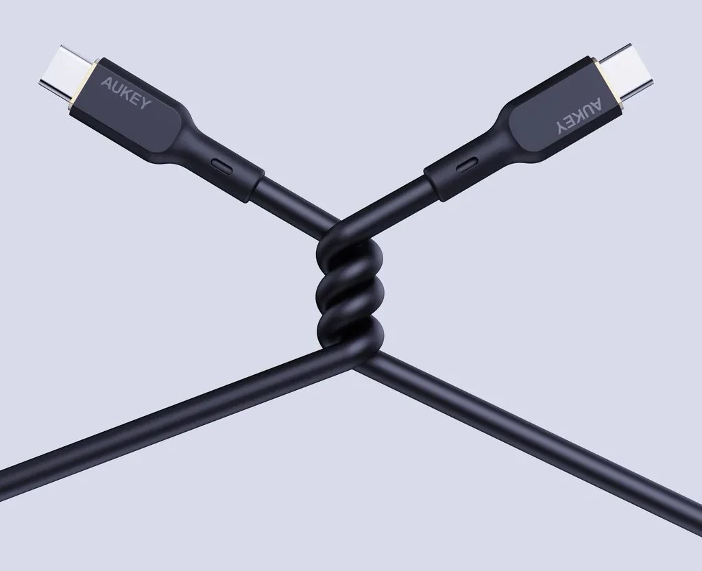 Kabllo AUKEY CB-SCC101 USB-C Type-C PD 100W 5A 1m Silikon, e Zezë