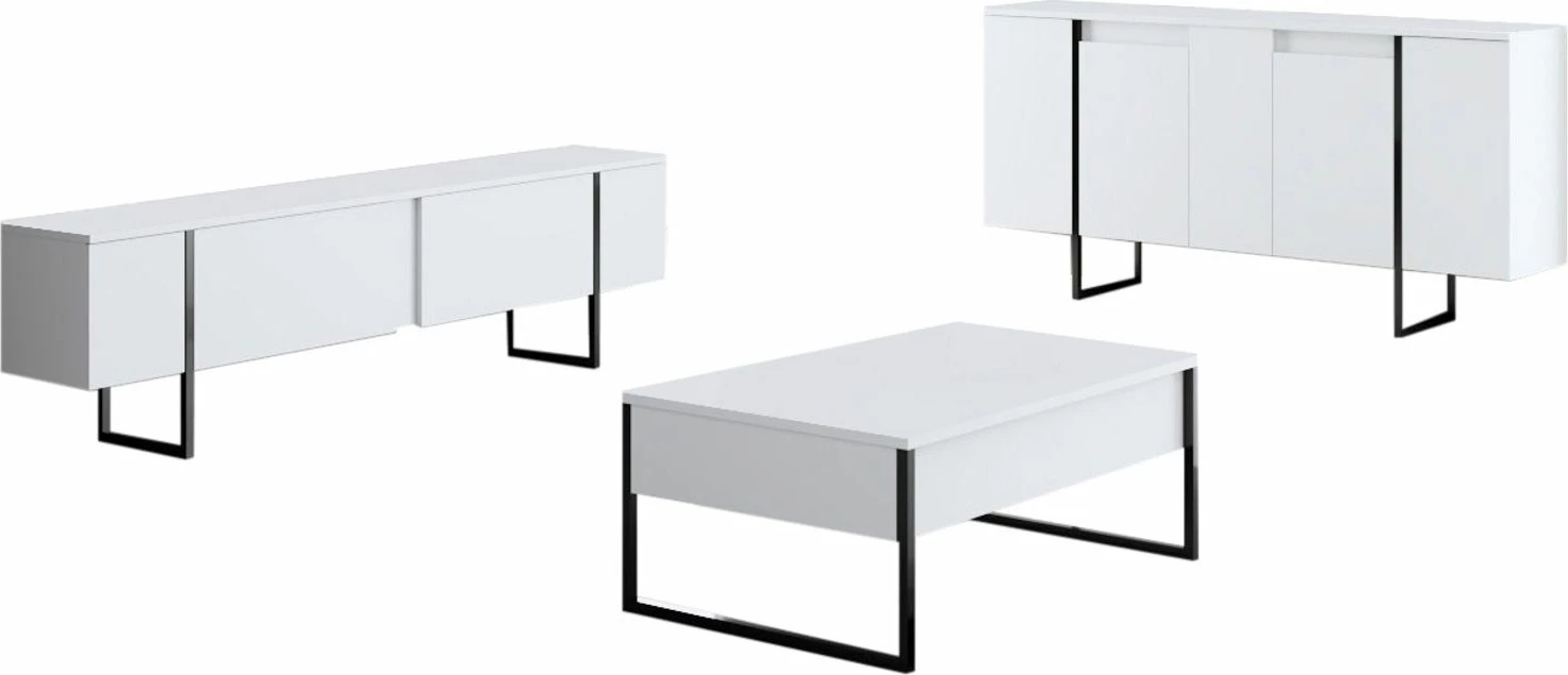 Konsol modern, ngjyrë bardhë e zi, Skye Decor, Luxe