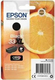 Patrone boje, Epson 33XL (C13T33514012), XL Claria Premium, origjinale, e zezë