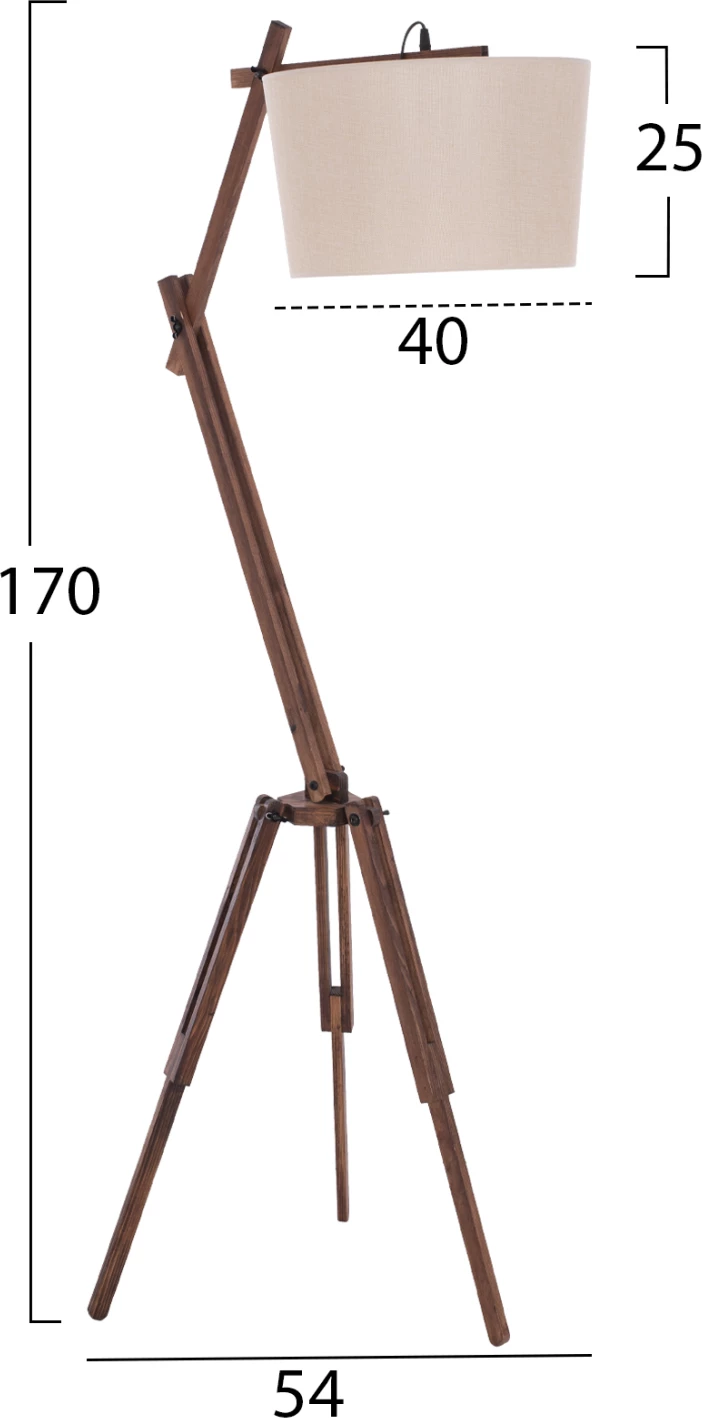 Llambë dyshemeje CRANE me tripod dhe krah, kapak bezhë, 54x54x170 cm, FH7694.01 6
