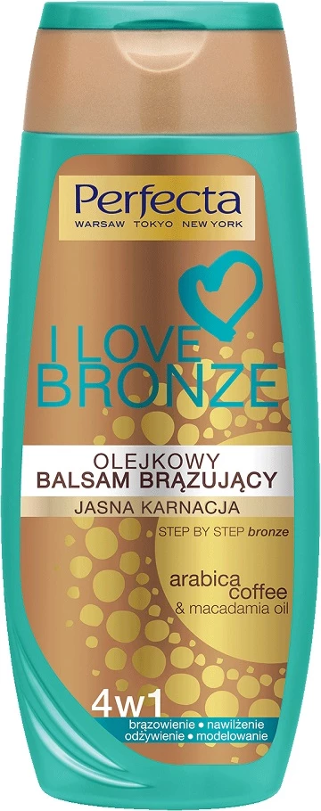 Balsam për nxirje trupi Perfecta I Love Bronze Oil-Based 4-in-1 për femra, 250ml