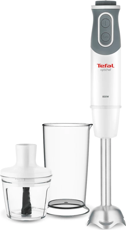 Blender dore Tefal Optichef HB641138 800 W 2-në-1 20 shpejtësi Turbo me enë 800 ml + 500 ml, Bardhë/Hirtë