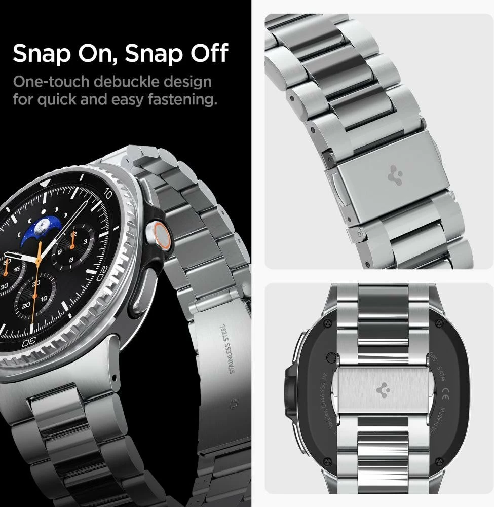 Byzylyk Spigen Modern Fit Band çelik inox 316L për Samsung Galaxy Watch 8/Classic 40/44/46mm, argjendtë