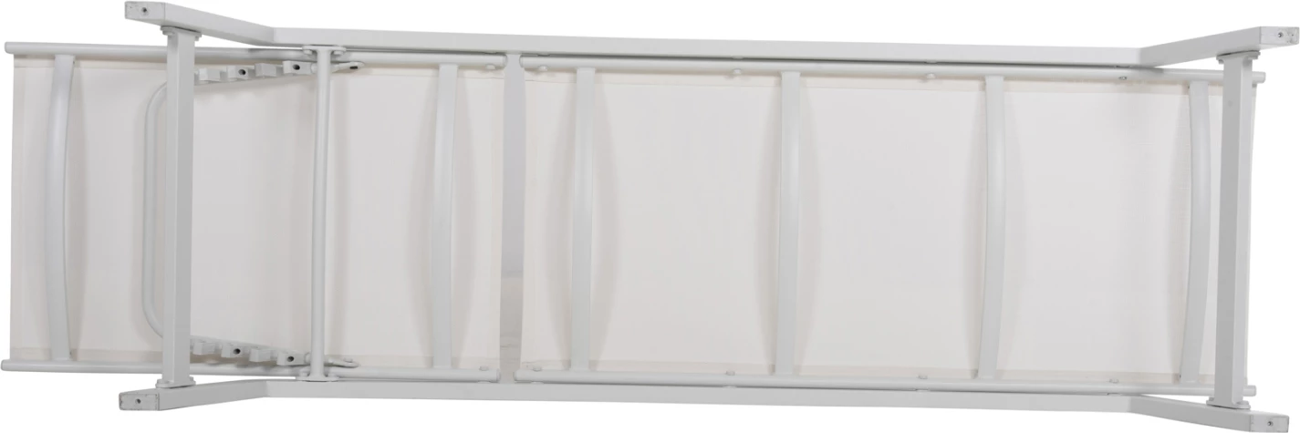 Shezlong alumini me mbështetëse koke RABIA FH5982.01, ngjyrë bardhë, 191,5x60x89,5Hcm