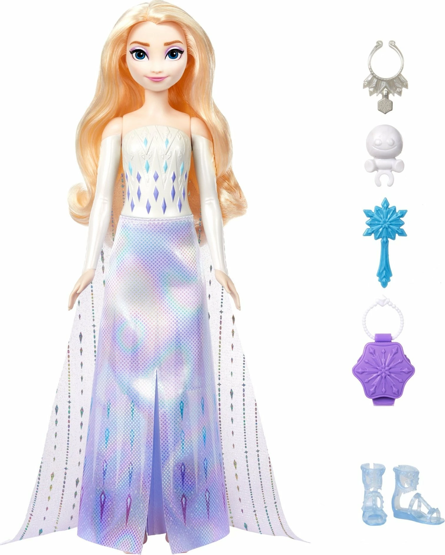 Kukull Disney Frozen Spin & Reveal Elsa HTG25, set interaktiv me surpriza e aksesorë, shumëngjyrëshe