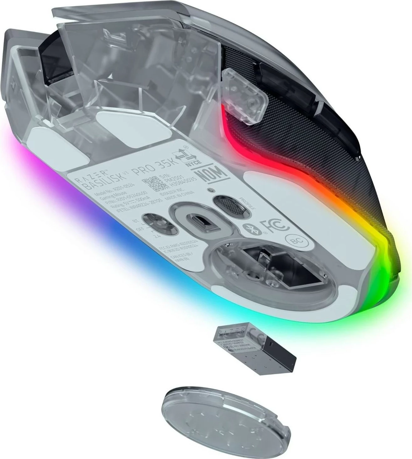 Maus Razer Basilisk V3 Pro 35K Phantom White