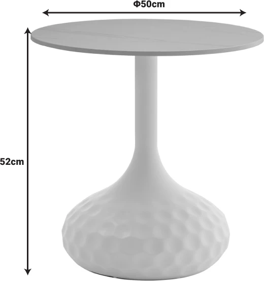 Tavolinë kafeje Fabron Inart, gur i sinteruar, D50x52cm