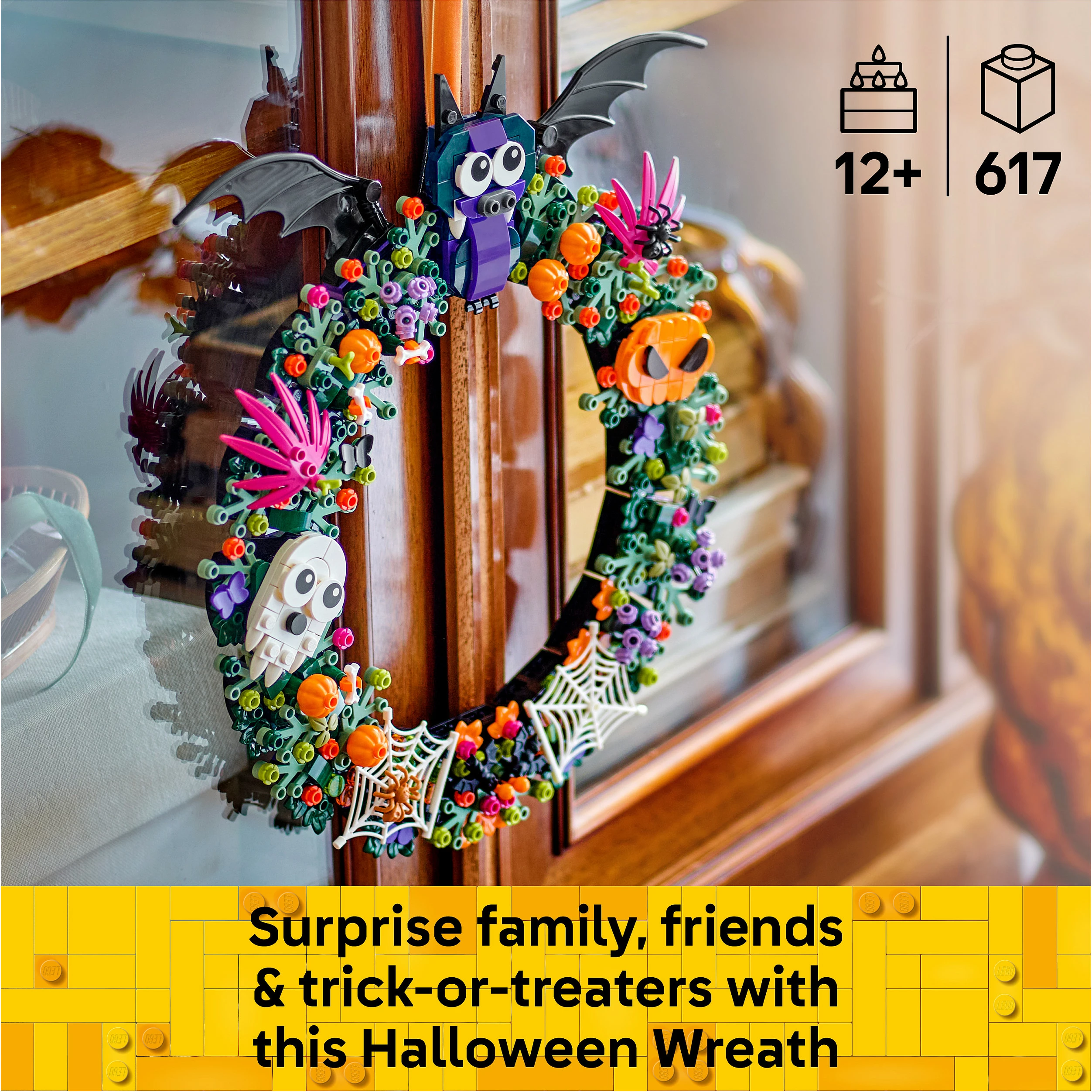 Set LEGO Halloween Wreath 40825, 617 copë, 12+, shumëngjyrësh
