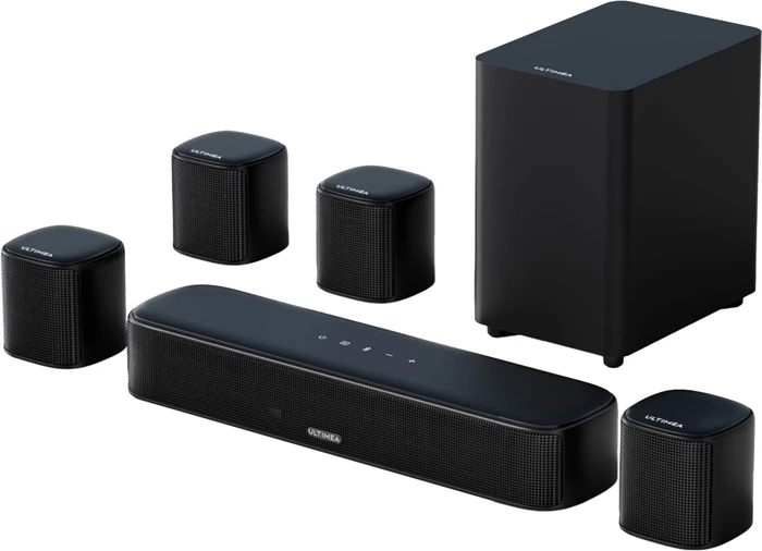 Soundbar Ultimea Aura A40 7.1 Virtual Surround, 330 W, me subwoofer 4" dhe 4 altoparlantë
