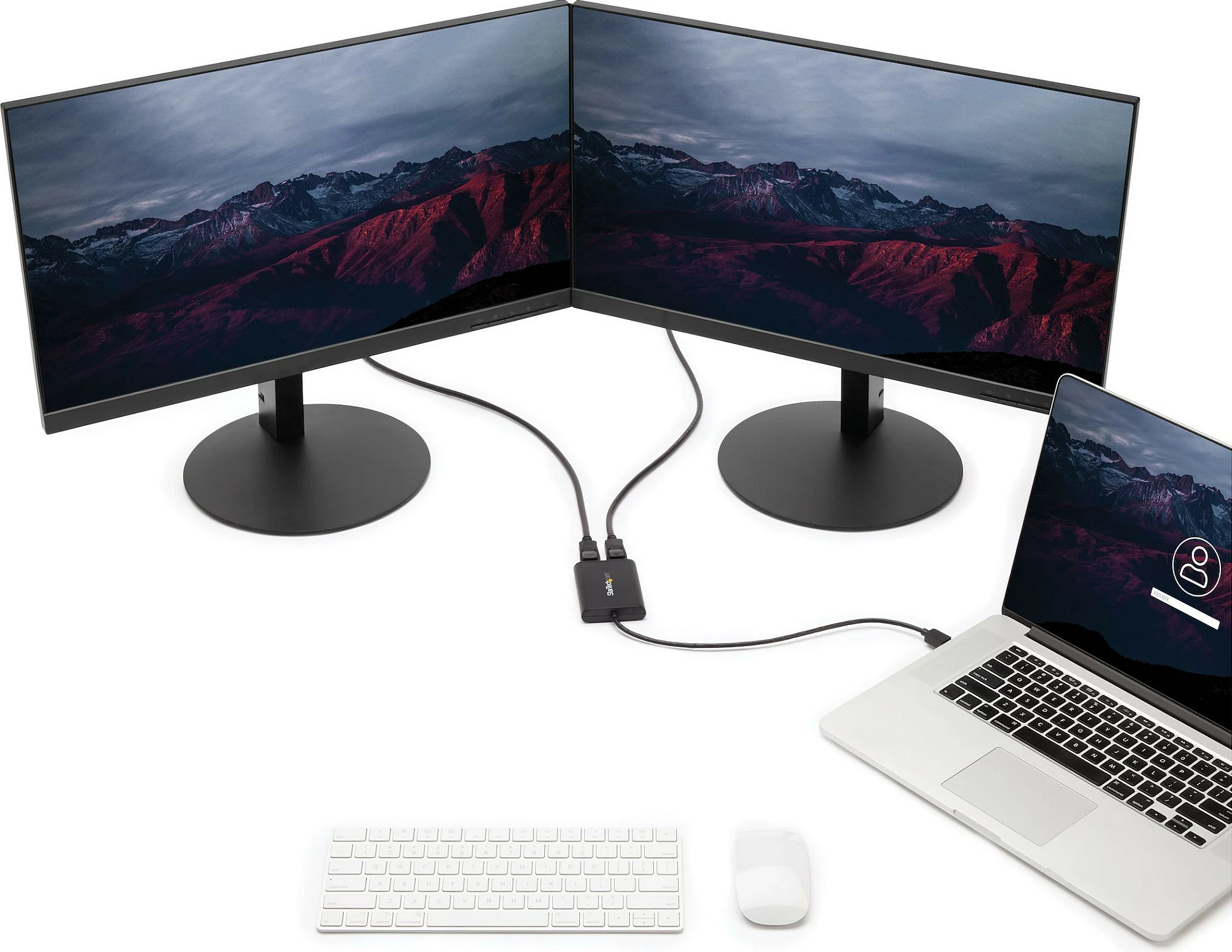 Adapter USB 3.0 në Dual DisplayPort StarTech USB32DP24K60, 2x 4K 60Hz, i zi