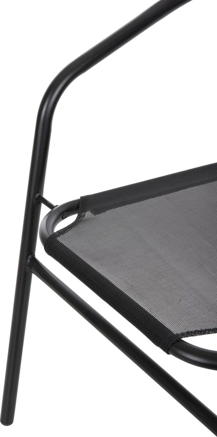 Karrige e jashtme LEDAN FH5977.03 metal & textilene, ngjyrë e zezë, 55x58x72H cm