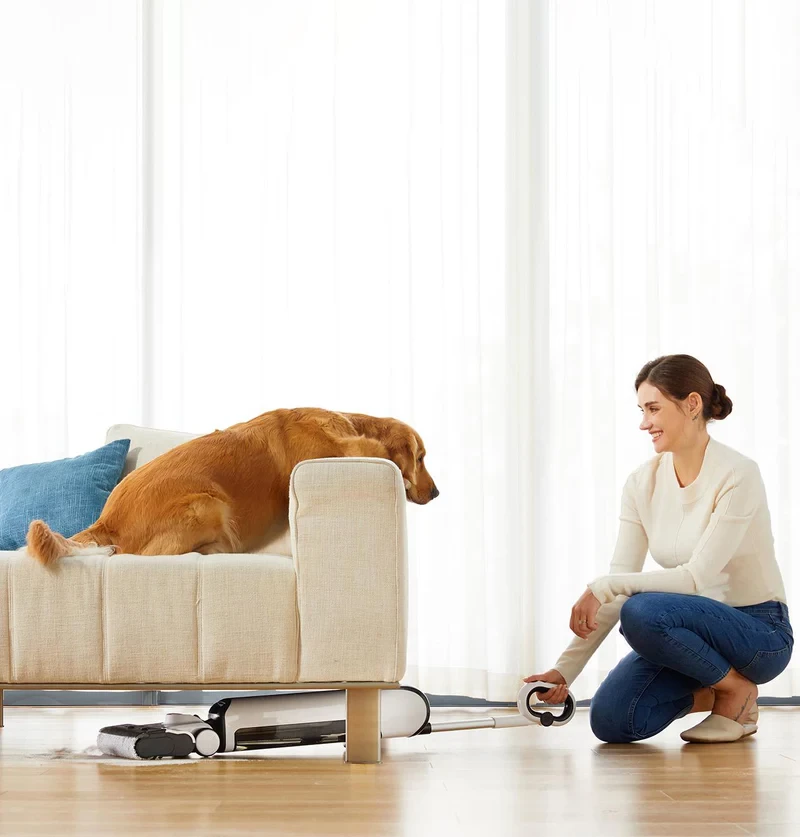 Fshesë me korrent vertikale pa kabllo Uwant D100, wet & dry 17000Pa, 35 min, e bardhë, set me stacion karikimi