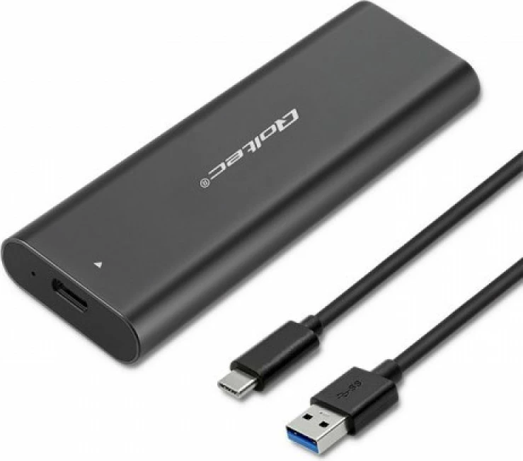 Kuti SSD M.2 Qoltec NVMe/SATA, e zezë