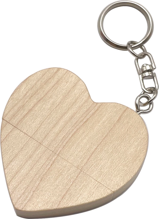 USB Flash Drive 16GB prej Druri në Formë Zemre për Dhuratë