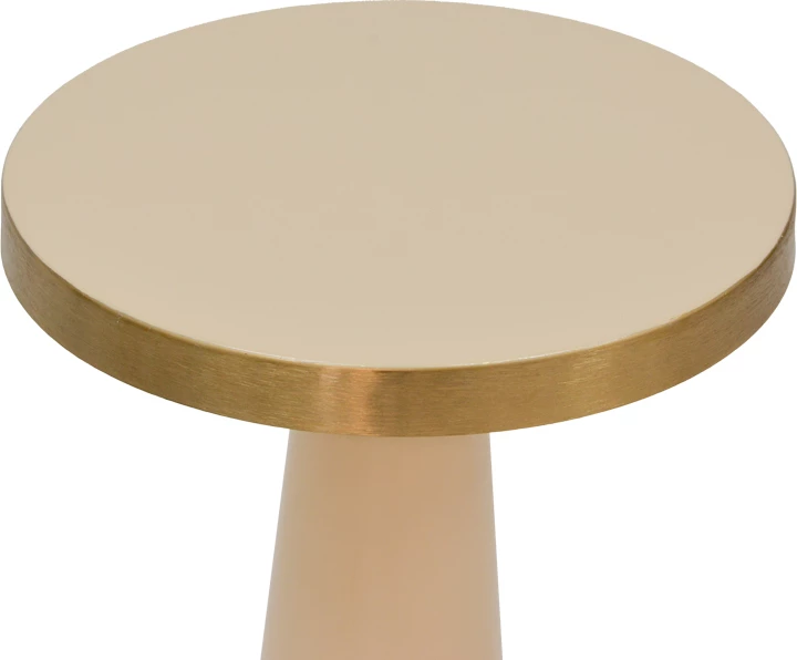 Tavolinë anësore Easyful Inart, metal krem-ari, D36x58cm