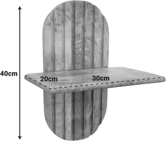Set rafte muri prej druri mango, natyral, Arcadia, 3 copë, 30x20x40cm