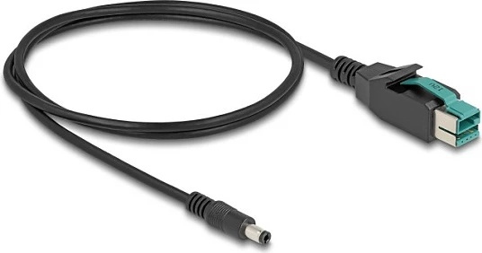 Kabllo PoweredUSB DeLOCK, 12V USB (PoweredUSB) në DC 5.5 x 2.5 mm, 3 m, e zezë
