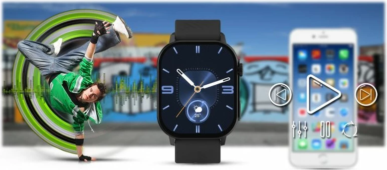 Smartwatch Gravity për meshkuj, e zezë
