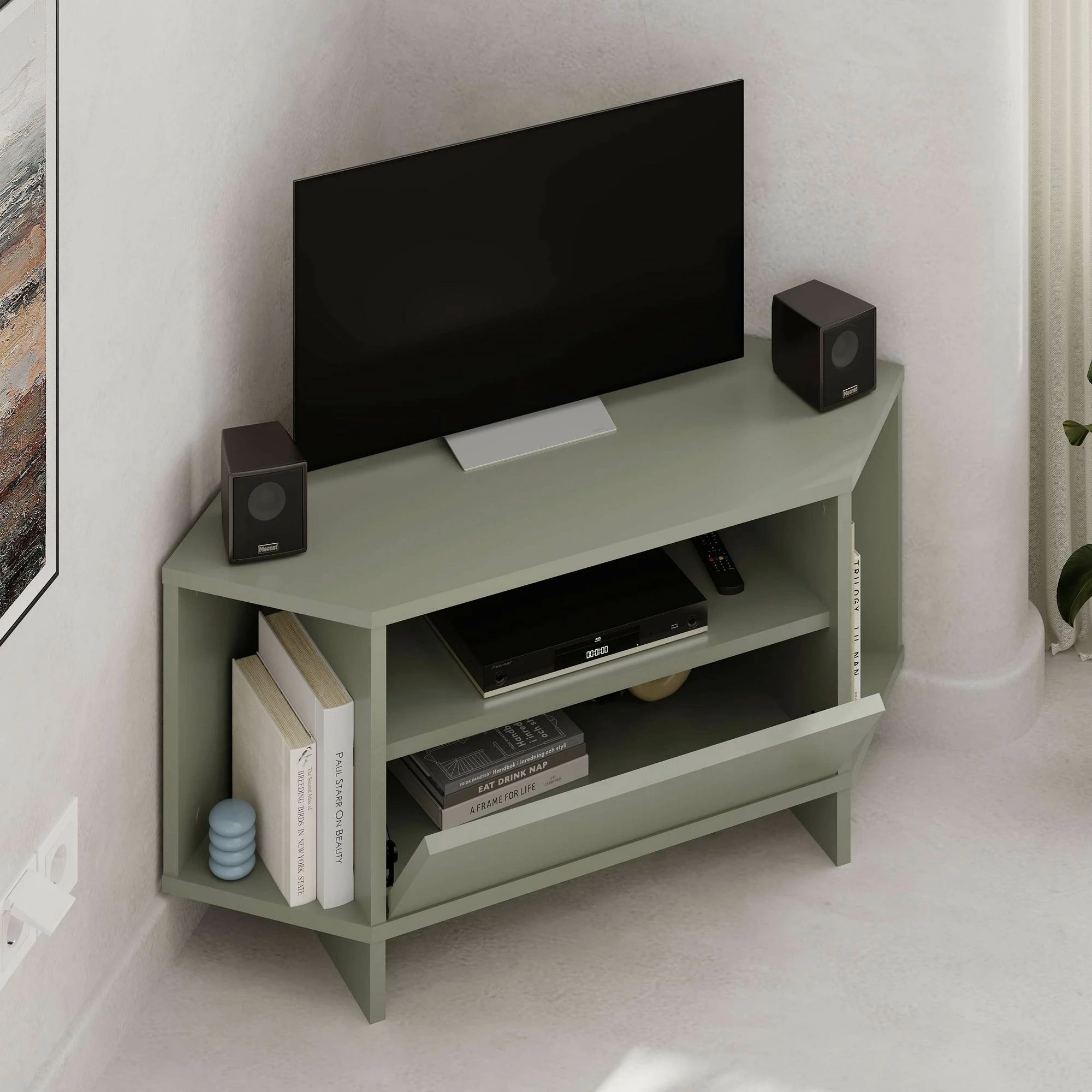 Komodë për TV, ngjyrë jeshile hiri, Skye Decor, Viva