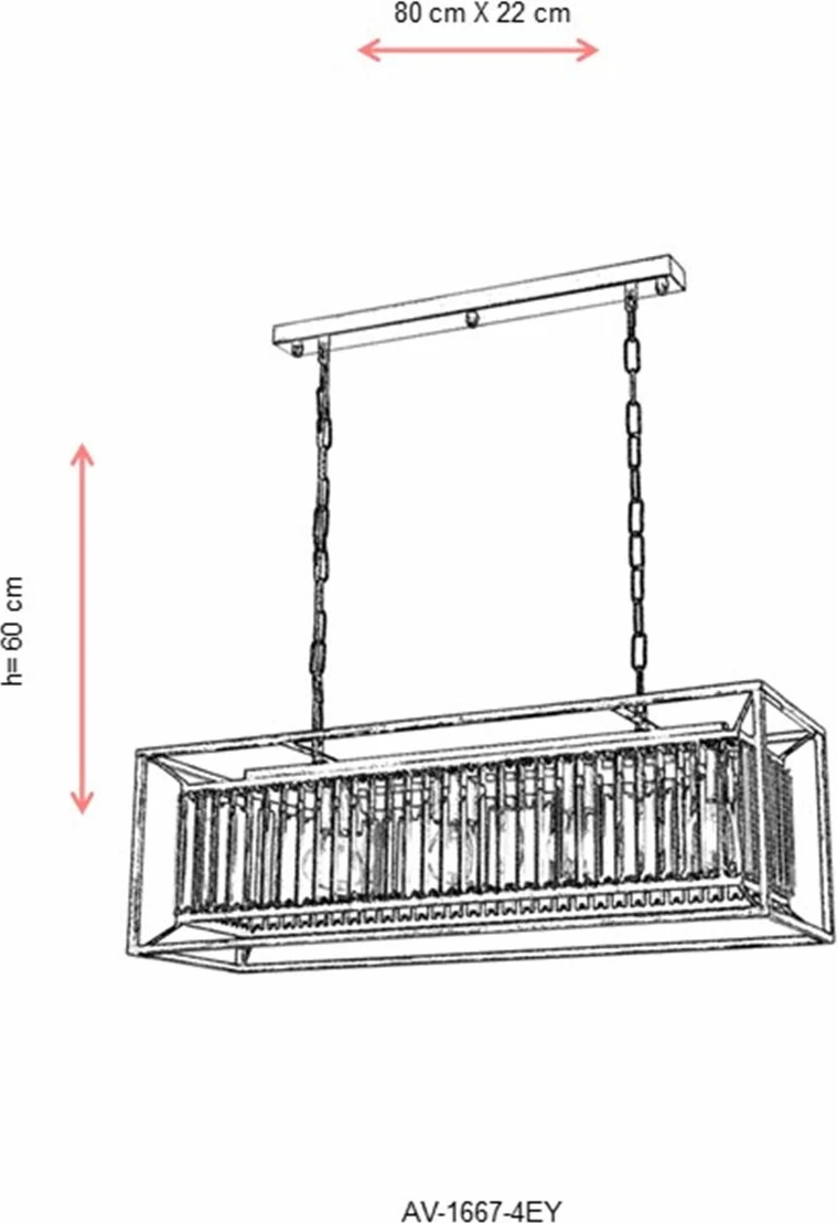 Llambadar Opviq, AV-1667-4EY, ngjyrë antike