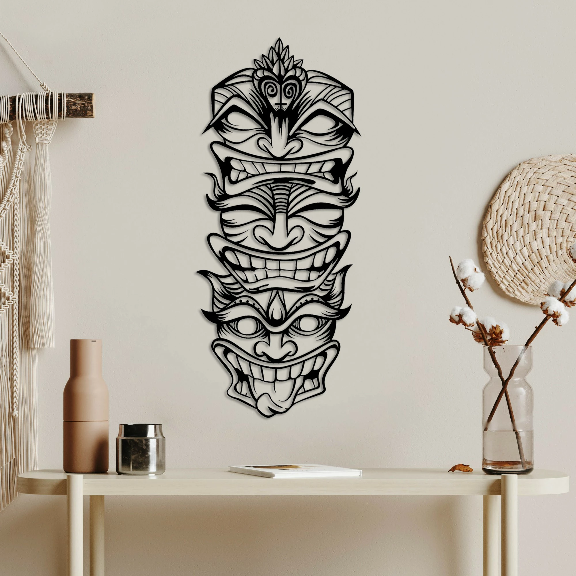 Aksesor dekorativ metalik për mur Wallity, Fun Naughty Wild, ngjyrë e zezë, 35x81cm