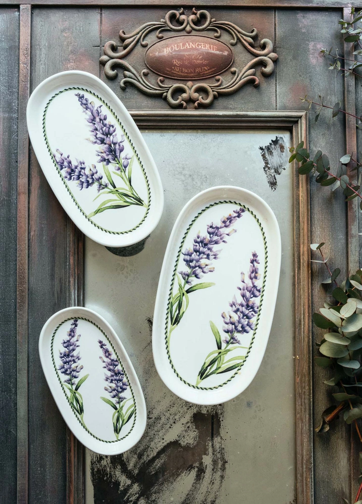 Set pjatash servirëse (2 copë), Hermia, ngjyrë lejla, PRC0011