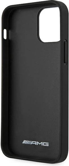 Mbështjellës Mercedes AMG Debossed Lines për iPhone 12 mini, Hardcase, Lëkurë, i zi