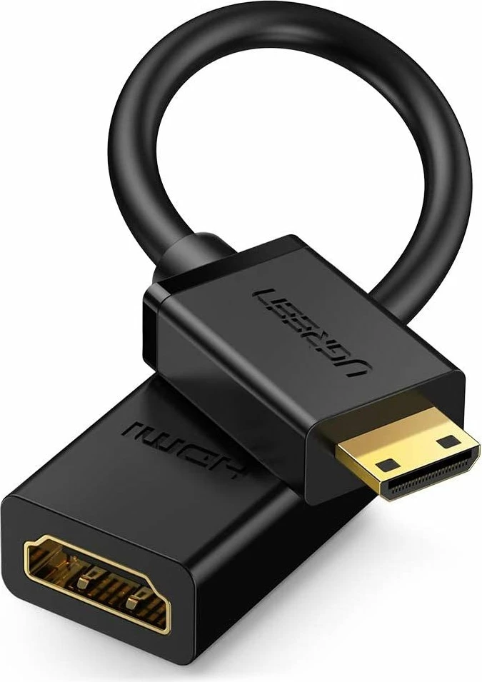 Kabllo adapter Ugreen, HDMI femër në mini HDMI mashkull, 22 cm, e zezë