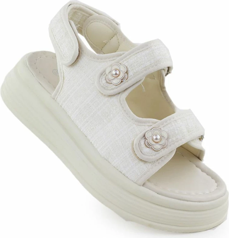 Sandale platforme Potocki PY16337, krem, femra