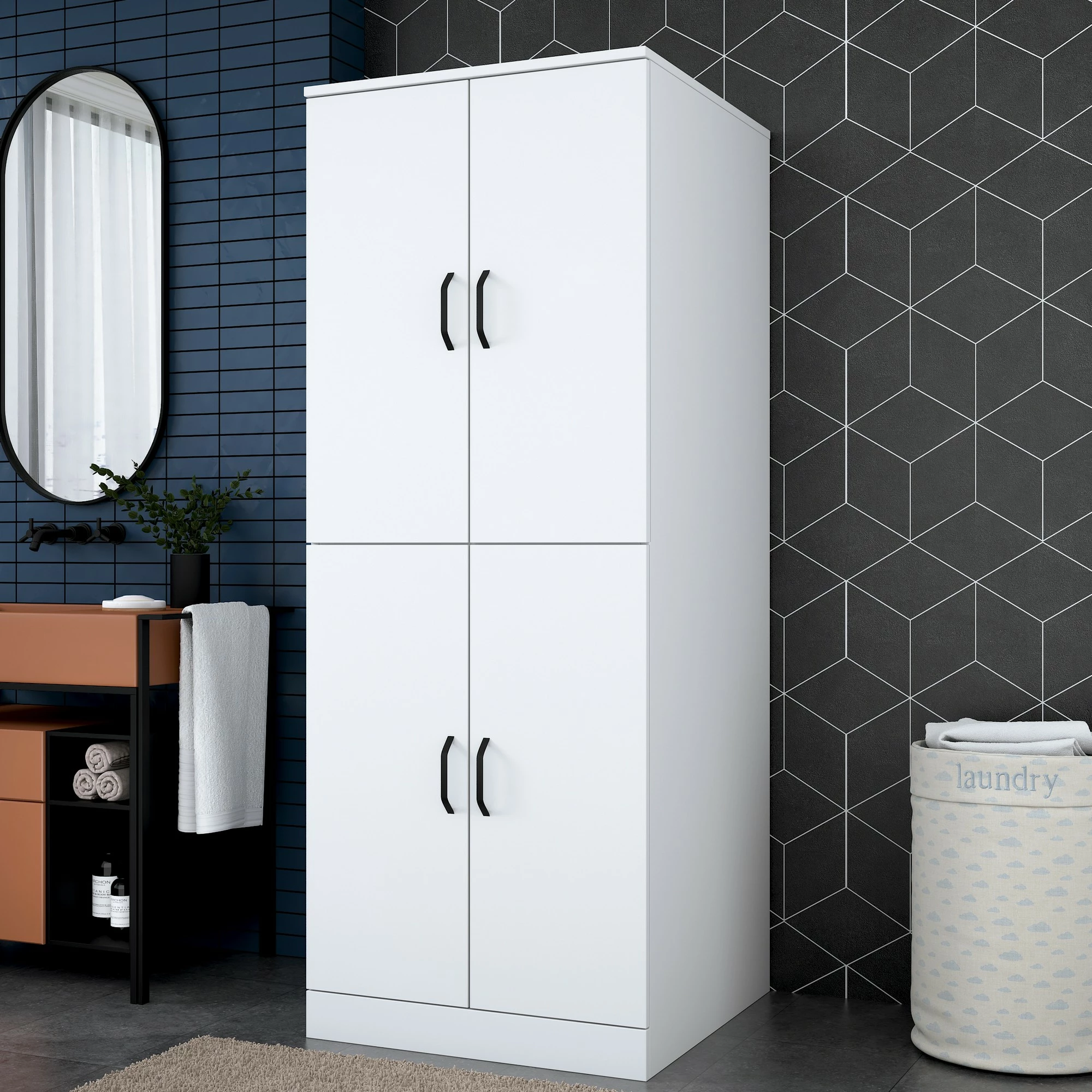 Dollap për lavatriçe, i bardhë, Hanah Home, KD109 - 3198