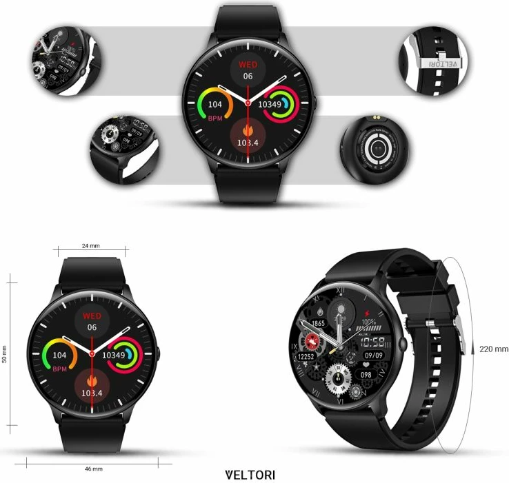 Smartwatch VELTORI, e zezë