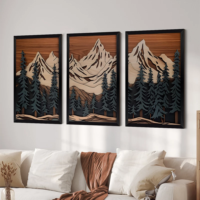 Dekor muri në kornizë Fortasia, triptik, print digjital, 33x0.3x48cm