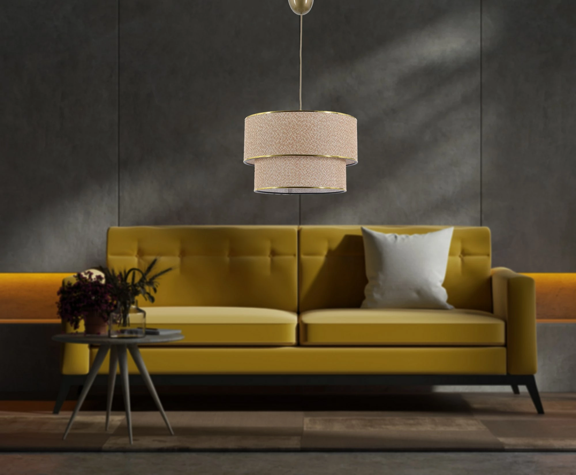 Llambë tavani Opviq, Coral Wicker, ecru dhe kafe