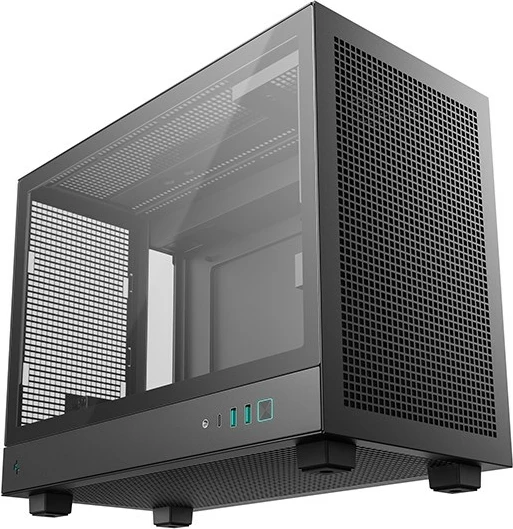 Kasë DeepCool CH160 PLUS Small Form Factor, xham i temperuar, e zezë