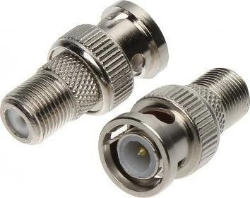 Adaptor NoName BNC-W/F-G BNC mashkull në F femër 75Ω metalik