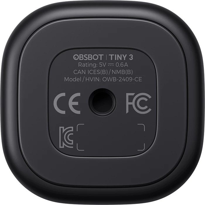Webkamerë OBSBOT Tiny 3 4K, gimbal 2-aksësh, AI Tracking 2.0, 3 mikrofonë, USB-C, e zezë/gri (set me montim dhe kabllo)