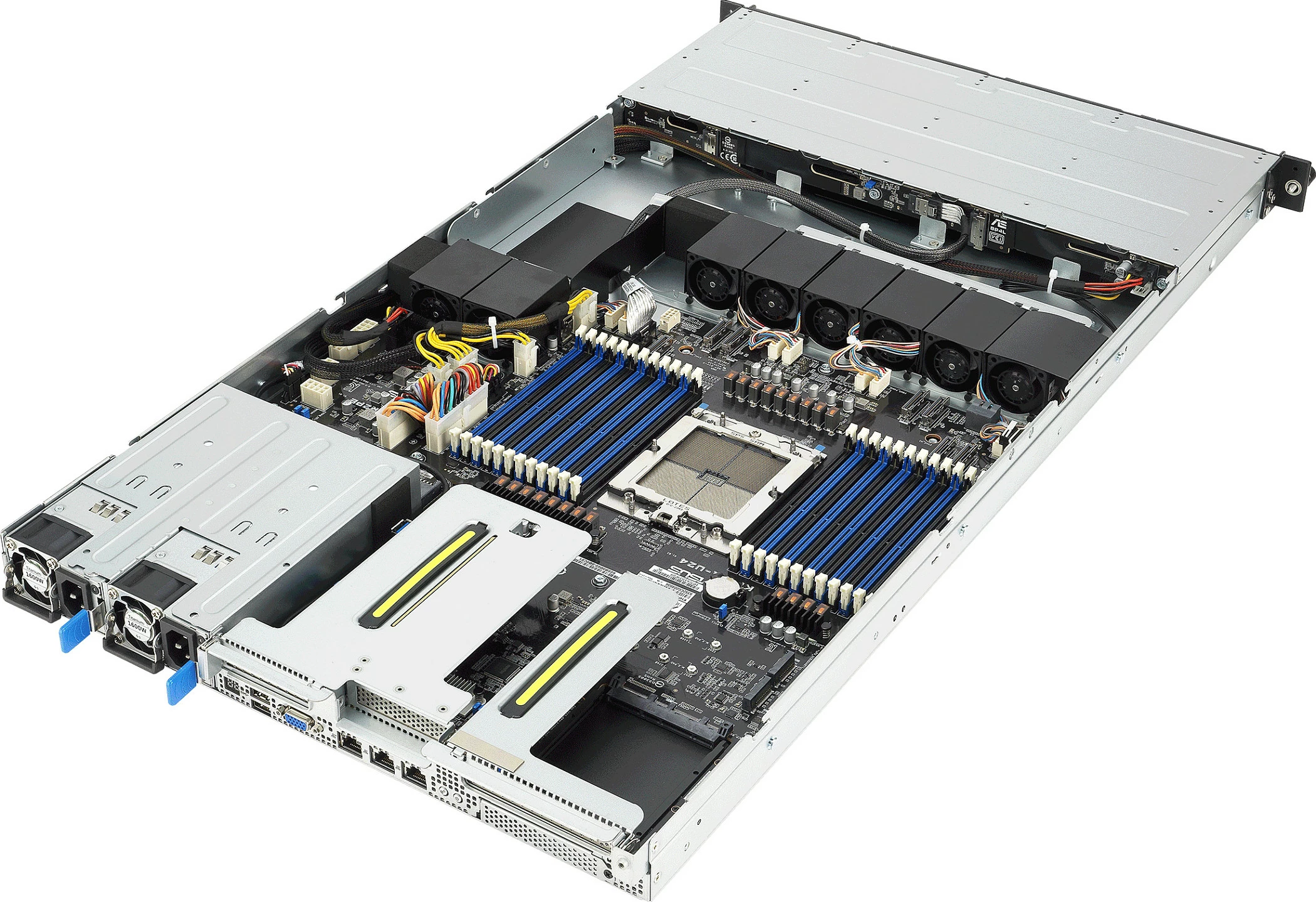 Server rack ASUS RS501A-E12-RS4, 1U, Socket LGA 6096, AMD EPYC 9004/9005, DDR5 deri 3TB, 1600W, i zi/argjendtë