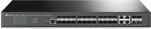 Switch i menaxhuar TP-LINK SG3428XF, 24xSFP, 4xSFP+, për rack, i zi